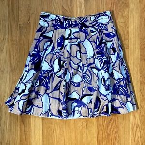 The Limited Y2K dusty rose, purple, black and off white print vintage skirt